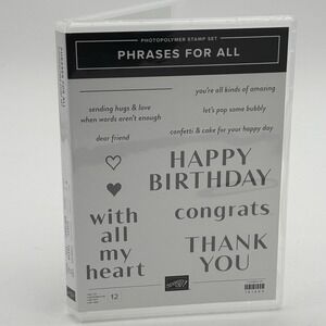 Stampin Up Phrases For All Photopolymer Stamp Set Birthday Congrats Thank You